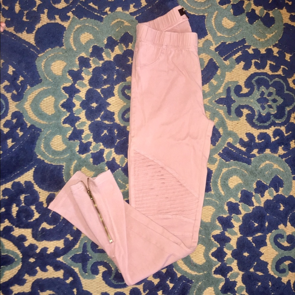 Beulah Dusty Pink Moto Jeggings size S!